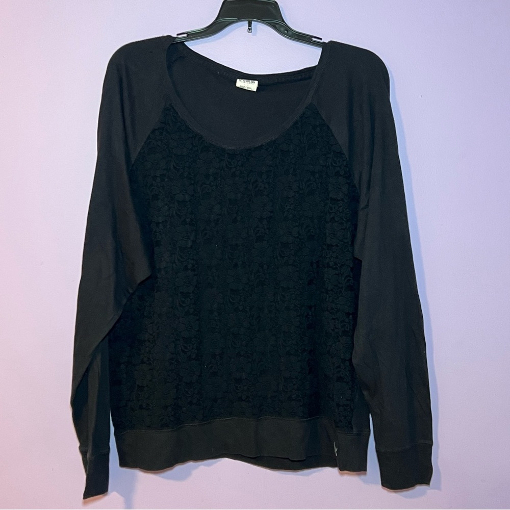 PINK Lace Long Sleeve Cotton Tee
